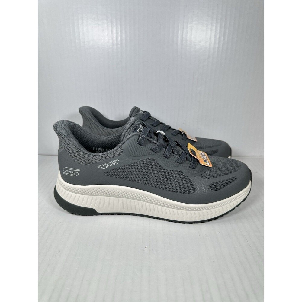Size 8.5 Skechers Slip-Ins BOBS Squad 4 Mens Shoe Sneaker Charcoal Gray 118423